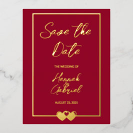 Elegante trouwfolie Save the Date-ansichtkaart Folie Uitnodiging Briefkaart