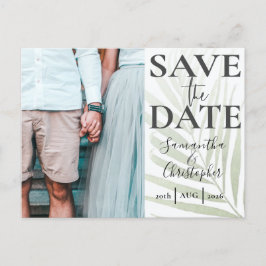 Elegante Trouwfoto Aankondiging Tropische Save the