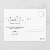 Elegante trouwfoto bedankkaart met script briefkaart (Achterkant)