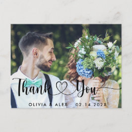 Elegante trouwfoto bedankt briefkaart