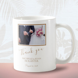 Elegante trouwfoto bedankt koffiemok