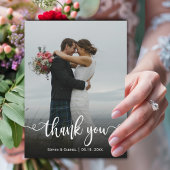 Elegante Trouwfoto Bedankt Magnetische Kaart