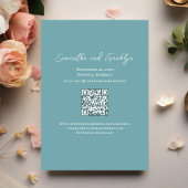 Elegante trouwfoto Bloemen Waterverf Blauw Save The Date