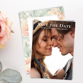 Elegante trouwfoto Bloemen Waterverf Save The Date