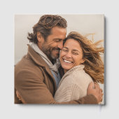 Elegante trouwfoto Botanische kalligrafie goud Gastenboek (Achterkant)