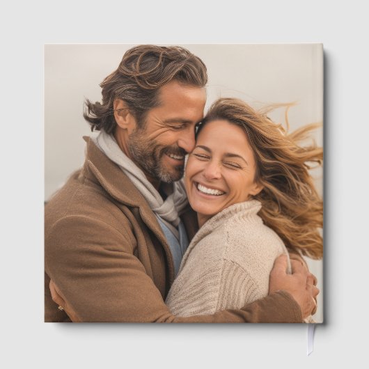 Elegante trouwfoto Botanische kalligrafie goud Gastenboek (Achterkant)