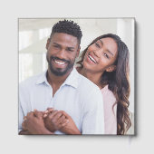 Elegante trouwfoto Chic Calligraphy Echt Zilver Gastenboek (Achterkant)