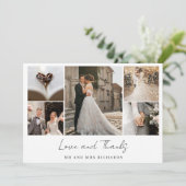 Elegante Trouwfoto Collage Bedankkaart (Staand voorkant)
