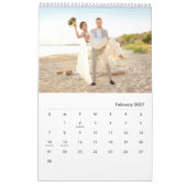 Elegante trouwfoto collage pasgetrouwden 2026 kalender (Feb 2027)