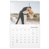 Elegante trouwfoto collage pasgetrouwden 2026 kalender (Jan 2027)