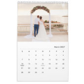 Elegante trouwfoto collage pasgetrouwden 2026 kalender (Mar 2027)