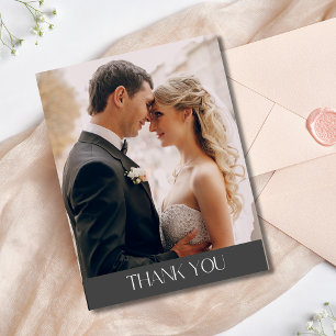Elegante Trouwfoto Dank Je Briefkaart