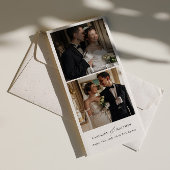 Elegante trouwfoto dank u kaart met script