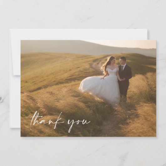 Elegante trouwfoto Dank u kaarten (Voorkant)