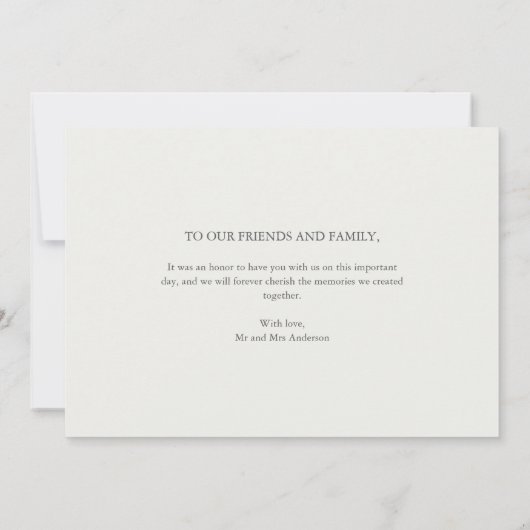 Elegante trouwfoto Dank u kaarten (Achterkant)