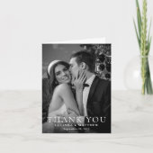 Elegante trouwfoto dankjewel bedankkaart (Voorkant)