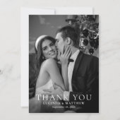 Elegante Trouwfoto Dankjewel Bedankkaart (Voorkant)