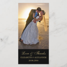 Elegante trouwfoto dankkaart bedankkaart