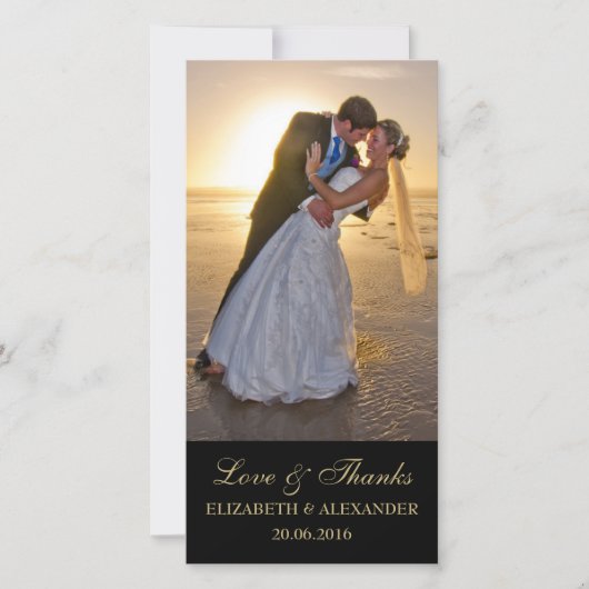 Elegante trouwfoto dankkaart bedankkaart (Voorkant)