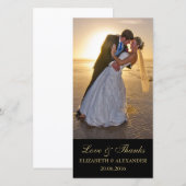 Elegante trouwfoto dankkaart bedankkaart (Voorkant / Achterkant)