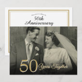 Elegante trouwfoto elk jubileumjaar kaart (Voorkant / Achterkant)