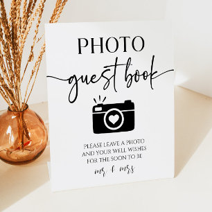 Elegante trouwfoto gastenboek tafel reclamebord met voetstuk