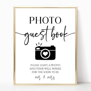 Elegante trouwfoto gastenboek tafel teken poster