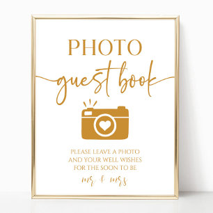 Elegante trouwfoto gastenboek tafel teken poster