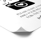 Elegante trouwfoto gastenboek tafel teken poster (Hoek)