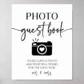 Elegante trouwfoto gastenboek tafel teken poster (Voorkant)