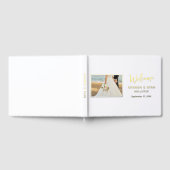 Elegante trouwfoto Gold Foil Welkom Gastenboek (Volledig)