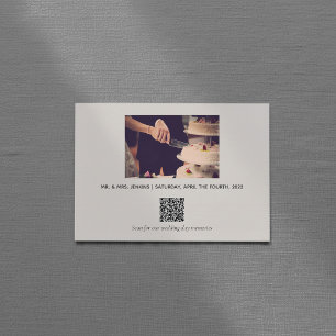 Elegante trouwfoto herinneringen QR code Bedankkaart