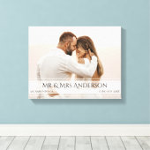 Elegante Trouwfoto Jubileum Datum Canvas Afdruk (Insitu (Houten vloer))