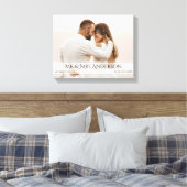 Elegante Trouwfoto Jubileum Datum Canvas Afdruk (Insitu (Slaapkamer))
