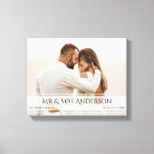 Elegante Trouwfoto Jubileum Datum Canvas Afdruk (Voorkant)