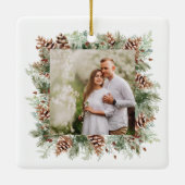 Elegante Trouwfoto Keramisch Ornament (Achterkant)
