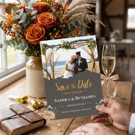Elegante Trouwfoto - Moderne Formele Herfst Landel Save The Date