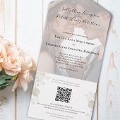 Elegante trouwfoto Sage Greenery All In One Uitnodiging