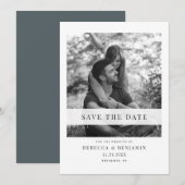 Elegante Trouwfoto Save the Date Kaart (Voorkant / Achterkant)