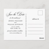Elegante Trouwfoto Simpel Save the Date Briefkaart (Achterkant)