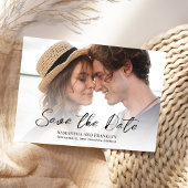 Elegante trouwfoto Simple Peach Save The Date