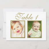 Elegante Trouwfoto Wit Goud Tafelnummer (Achterkant)