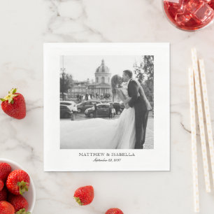Elegante trouwfoto zwart & wit servet