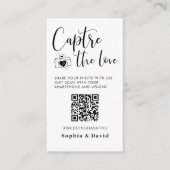 Elegante trouwfoto's leggen de liefde QR-code vast Informatiekaartje (Voorkant)