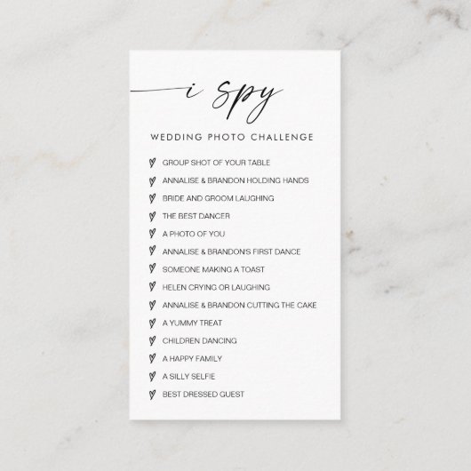 Elegante Trouwfoto's Leggen De Liefde Vast QR-code Informatiekaartje (Achterkant)