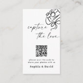 Elegante Trouwfoto's Leggen De Liefde Vast QR-code Informatiekaartje (Voorkant)