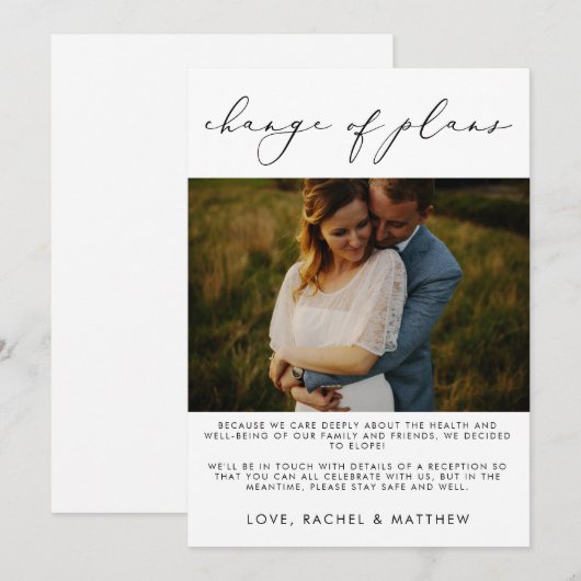 Elegante trouwfoto's voor een ontvluchting/Verande Aankondiging (Voorkant / Achterkant)