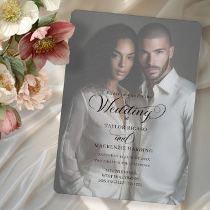 Elegante Trouwfototemplate met typografie Kaart