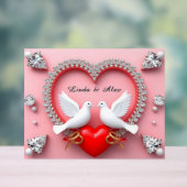 Elegante Trouwframe met Witte Duiven Acryl Bord (Neutraal)