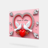 Elegante Trouwframe met Witte Duiven Acryl Bord (Hoek)